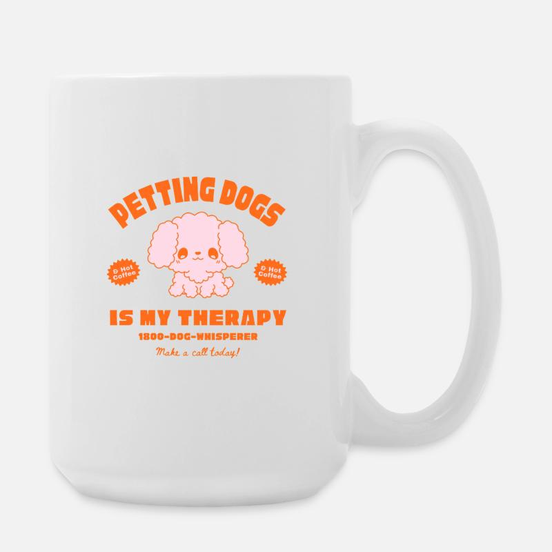 Hundetherapie mit Kaffee-Charme - Große Tasse 440 ml - Weiß