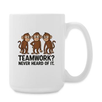 Exploring monkey friendship with humor - Large Mug 440 ml - white - Right