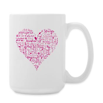 Cœur maritime, magenta - Grande tasse 440 ml - blanc - Droite