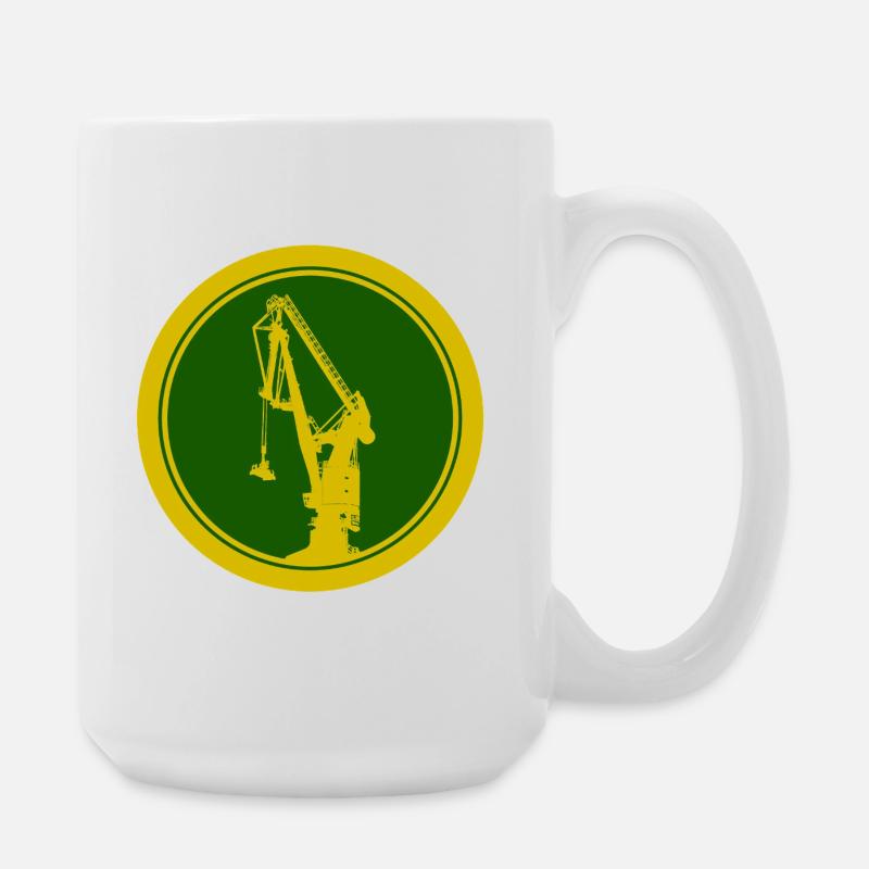 Hafenkran Silhouette 02 - Große Tasse 440 ml - Weiß
