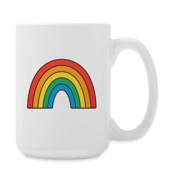 Illustration arc-en-ciel vif aux couleurs rétro - Grande tasse 440 ml - blanc - Droite