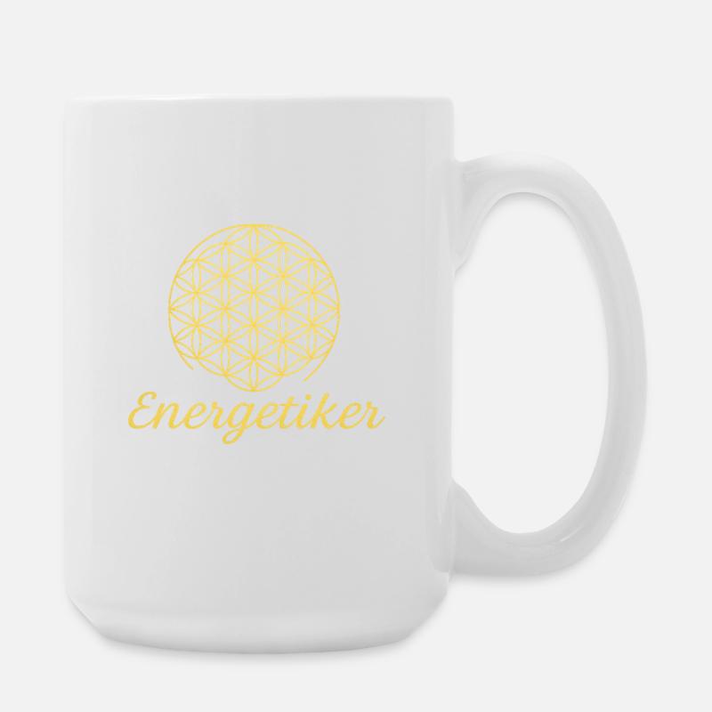 Blume des Lebens - Energetik - Große Tasse 440 ml - Weiß