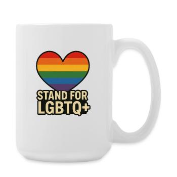 Pride Heart LGBT Support Design - Large Mug 440 ml - white - Right