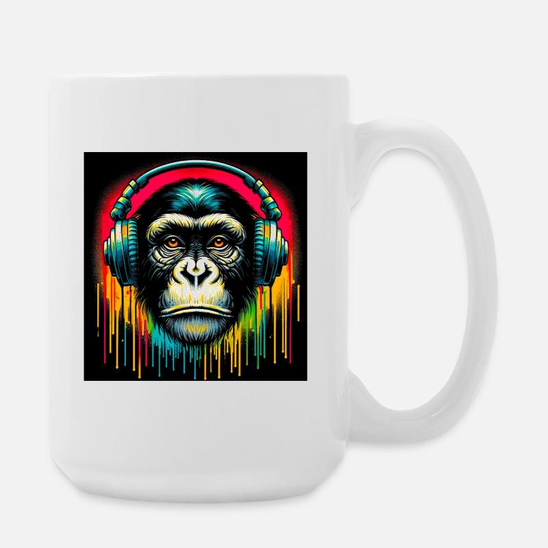Schimpansen-Affe - Große Tasse 440 ml - Weiß