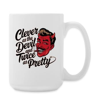 Naughty devil with cigar and charm - Large Mug 440 ml - white - Right