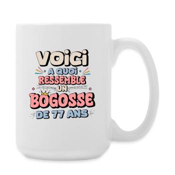 77th Birthday Humor - Large Mug 440 ml - white - Right