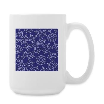 Motif géométrique linéaire de Noël - Grande tasse 440 ml - blanc - Droite
