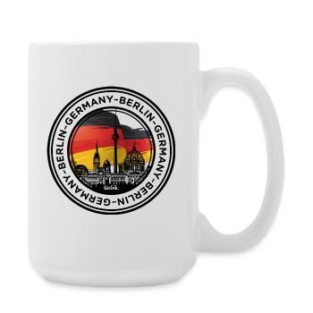 Berlin Skyline with German Flag Colors - Large Mug 440 ml - white - Right