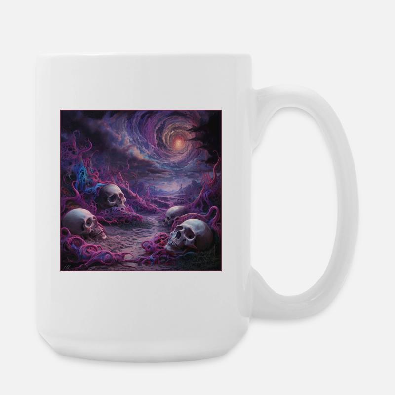 Kosmisches Schädelreich Kunstwerk - Große Tasse 440 ml - Weiß