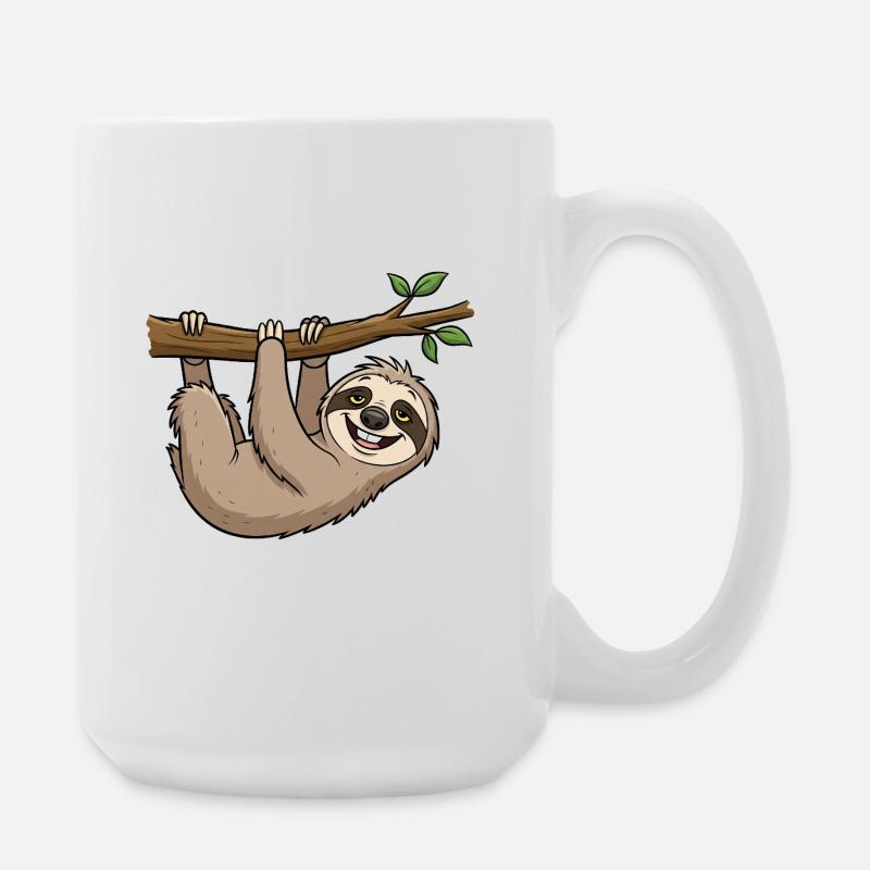 Verspieltes Faultier - Große Tasse 440 ml - Weiß