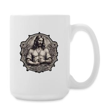 Künstlerische Illustration der Heiligen Maria - Große Tasse 440 ml - Weiß - Rechts