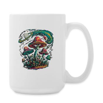 Psychedelische kosmische Pilze Kunstwerk - Große Tasse 440 ml - Weiß - Rechts