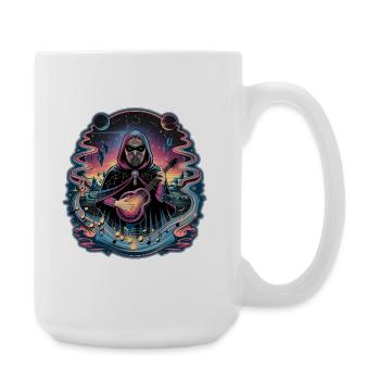 Mystischer Astronaut Musiker Illustration - Große Tasse 440 ml - Weiß - Rechts