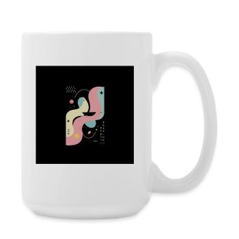 Female Abstract On Black Background - Large Mug 440 ml - white - Right