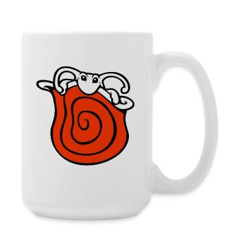 Snail shell snail hides cute shy - Large Mug 440 ml - white - Right