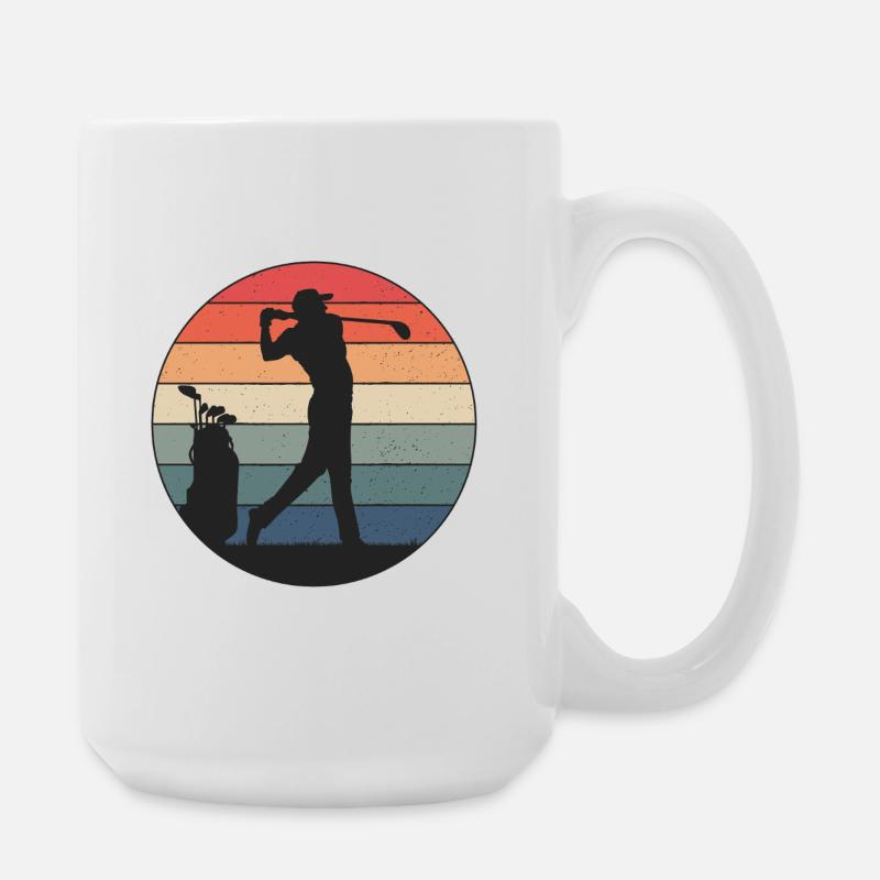Golfer hits just right - Large Mug 440 ml - white