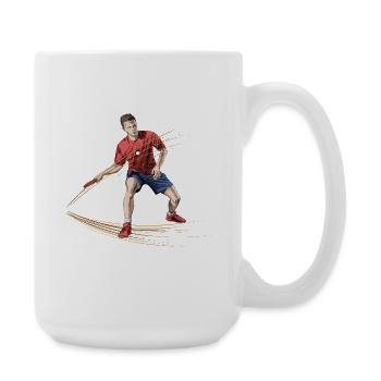 Dynamischer Tischtennisspieler mit Energieeffekten - Große Tasse 440 ml - Weiß - Rechts