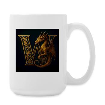 W – Ornement magique avec dragon - Grande tasse 440 ml - blanc - Droite
