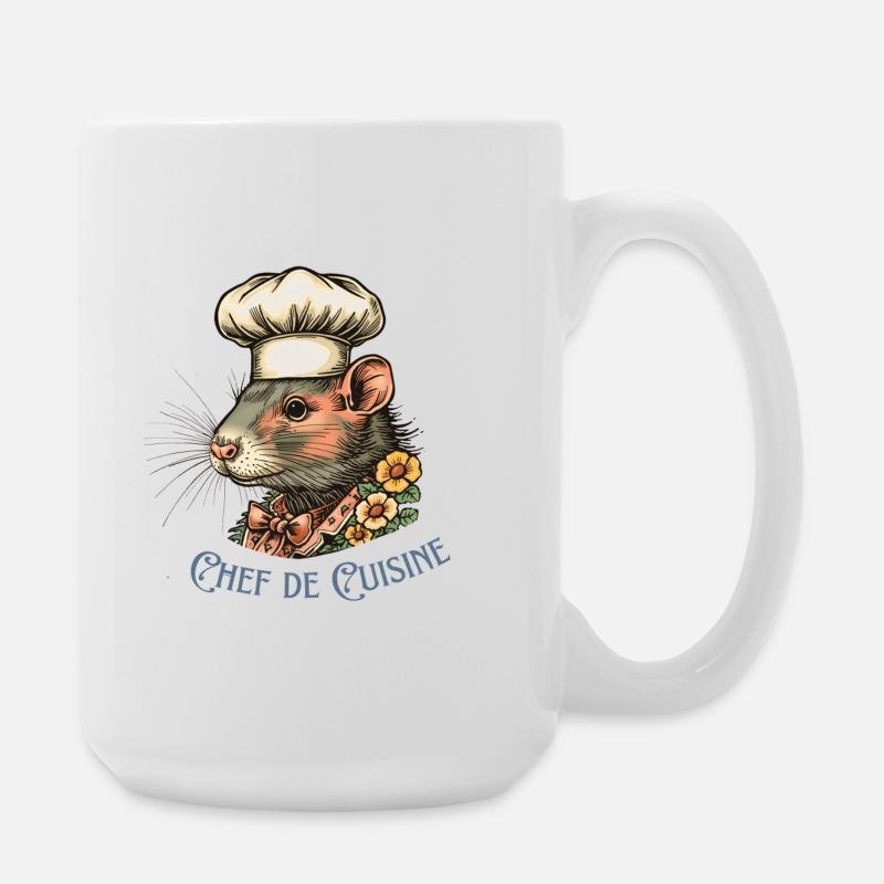 Cuisiner le rat avec la toque de chef - Grande tasse 440 ml - blanc