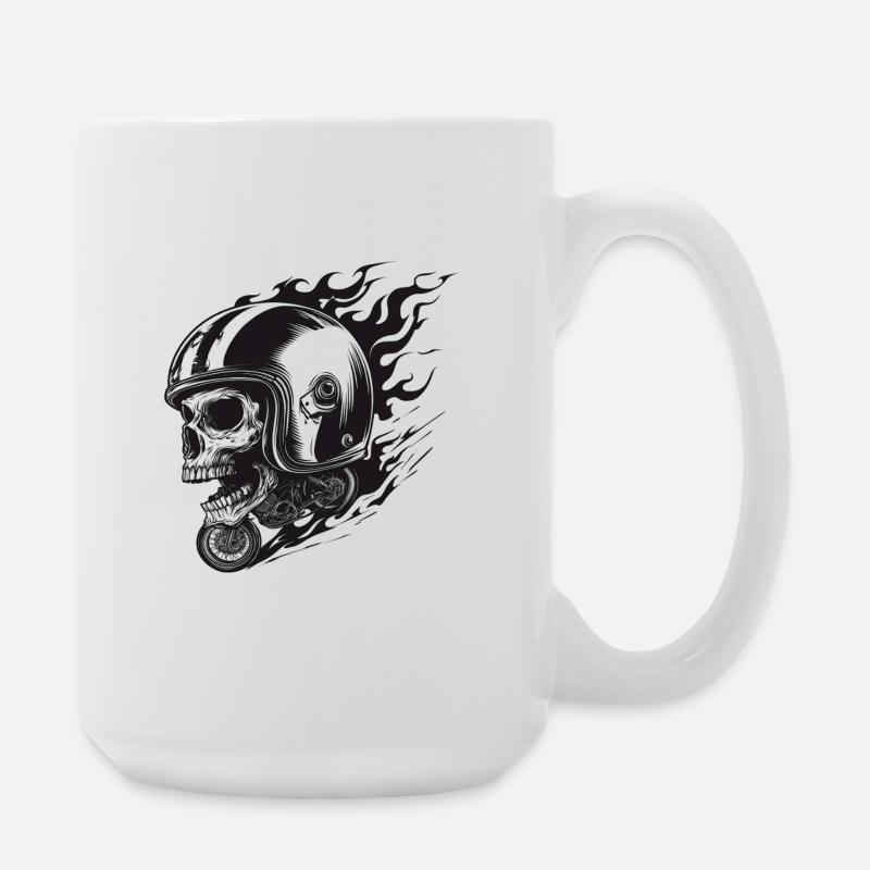 Ride or Die – Skull Rider - Large Mug 440 ml - white