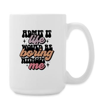 Classic expression in pastel shades - Large Mug 440 ml - white - Right