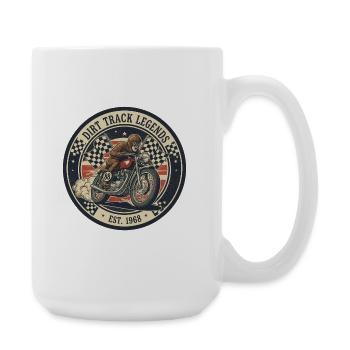 Vintage Dirt Track Motorcycle Logo - Large Mug 440 ml - white - Right