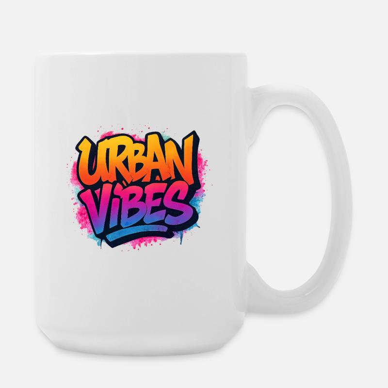 Lebendige Graffiti-Urban Vibes  - Große Tasse 440 ml - Weiß