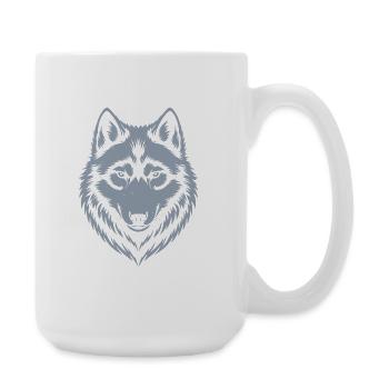 Majestic Wolf Emblem Design - Large Mug 440 ml - white - Right