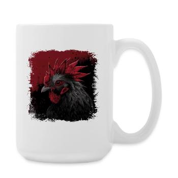 Hahn Portrait - Große Tasse 440 ml - Weiß - Rechts