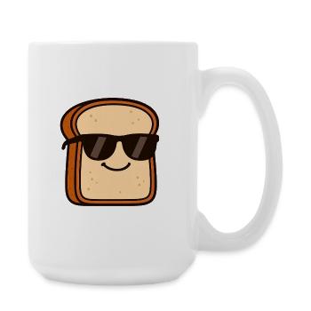 Cool bread with sunglasses - Large Mug 440 ml - white - Right