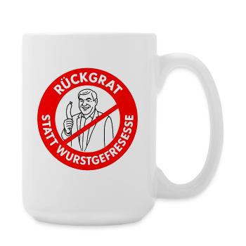 Backbone instead of sausage eating! DESIRED COLORS Comic - Large Mug 440 ml - white - Right