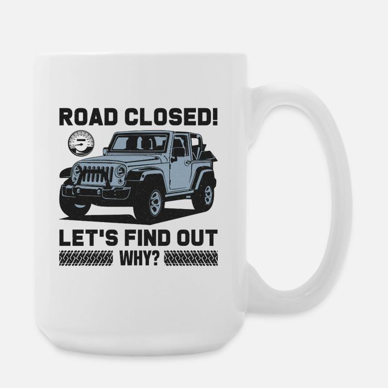 Conception Jeep sur route fermée - Grande tasse 440 ml - blanc