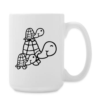 Turtles Family Children Mom Dad Father Mother - Large Mug 440 ml - white - Right