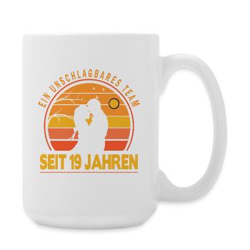 Cadeau de 19 ans de relation mari femme - Grande tasse 440 ml - blanc - Droite