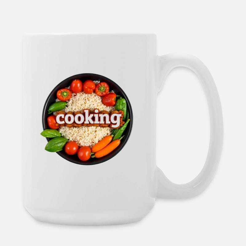 Culinary cooking with fresh vegetables - Large Mug 440 ml - white