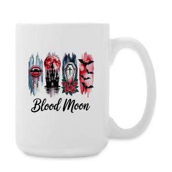 Lune de sang 4 PaneMotif gothique d’Halloween - Grande tasse 440 ml - blanc - Droite