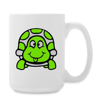 Turtle Tongue Sticking Out Naughty Funny Cool - Large Mug 440 ml - white - Right