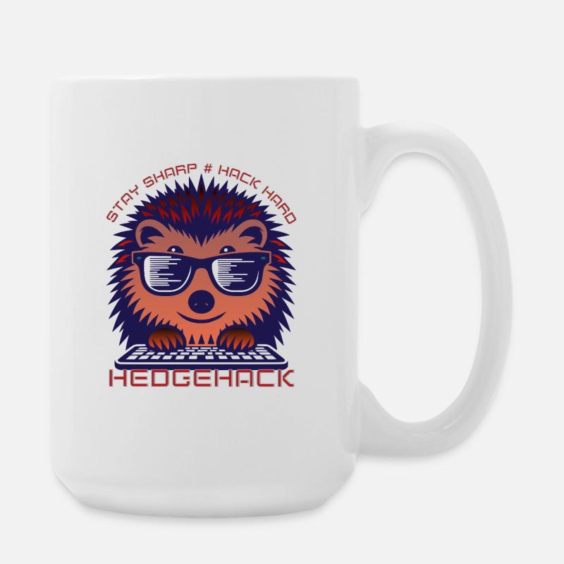 Igel Codierung Enthusiast T-Shirt - Große Tasse 440 ml - Weiß