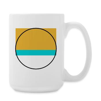 Minimalistischer Sonnenuntergang über dem Meer - Große Tasse 440 ml - Weiß - Rechts