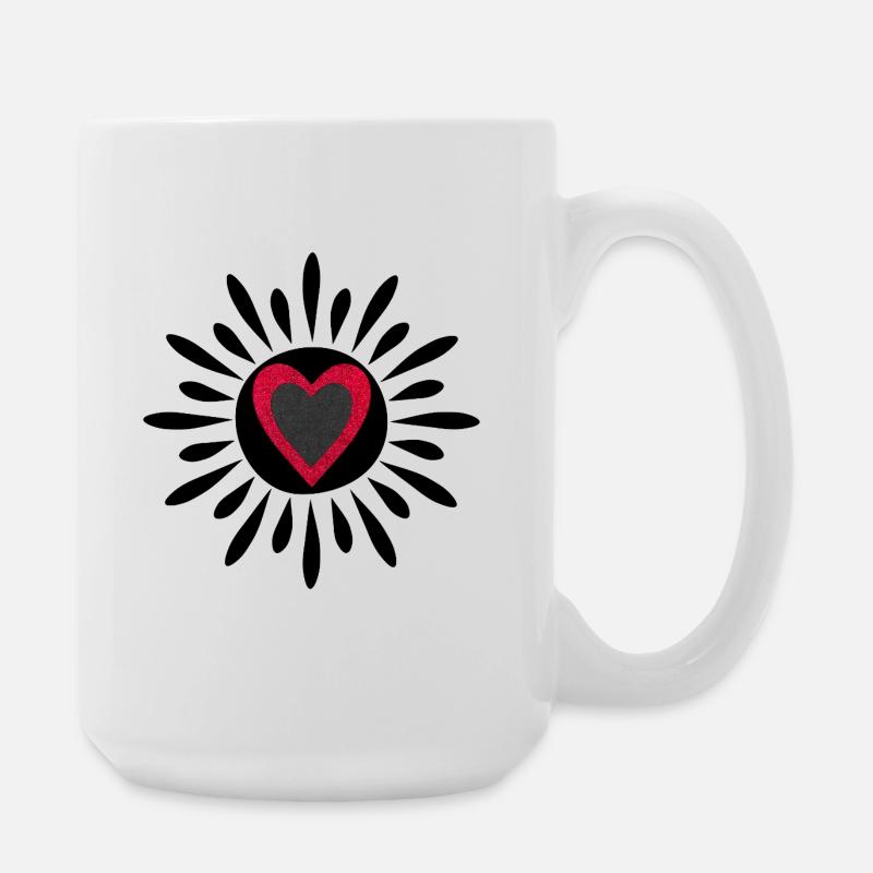 Sonne-Herz - Große Tasse 440 ml - Weiß
