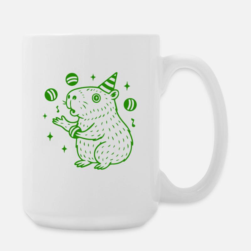 Party Capybara – Juggling Fun - Große Tasse 440 ml - Weiß