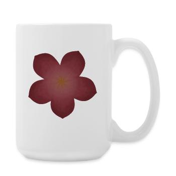 Design élégant de fleur de fleur - Grande tasse 440 ml - blanc - Droite