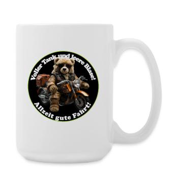 Teddy d’aventure à moto - Grande tasse 440 ml - blanc - Droite
