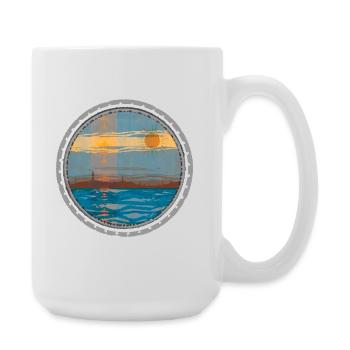 Sunset on the water - Large Mug 440 ml - white - Right