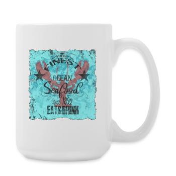 Oceanic Seafood Design - Large Mug 440 ml - white - Right