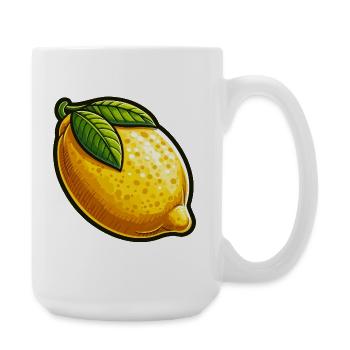 Zitrone Natürliche Illustration - Große Tasse 440 ml - Weiß - Rechts