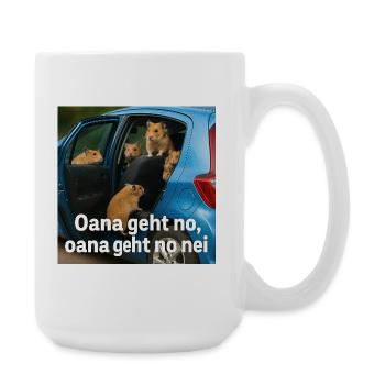 Hamsterabenteuer_im_blauen_Auto - Große Tasse 440 ml - Weiß - Rechts