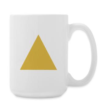 Geometric triangle motif in gold - Large Mug 440 ml - white - Right