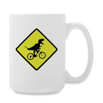 T-Rex Bike Signal Illustrated - Large Mug 440 ml - white - Right
