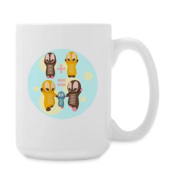 Cute Kawaii Figures Family - Large Mug 440 ml - white - Right
